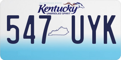 KY license plate 547UYK