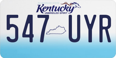 KY license plate 547UYR