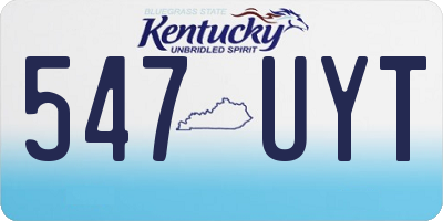 KY license plate 547UYT