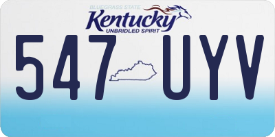 KY license plate 547UYV