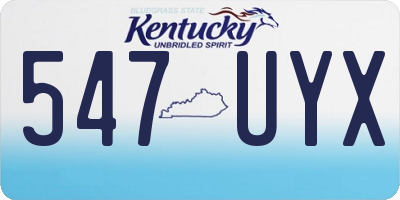 KY license plate 547UYX