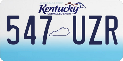 KY license plate 547UZR