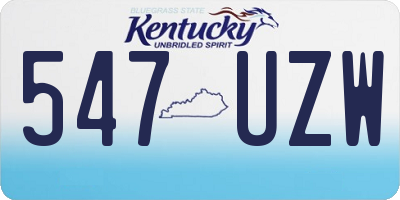KY license plate 547UZW