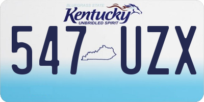 KY license plate 547UZX