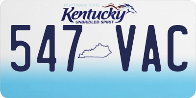 KY license plate 547VAC