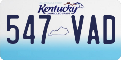 KY license plate 547VAD