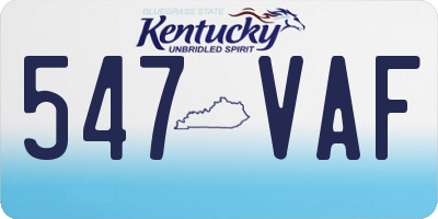 KY license plate 547VAF
