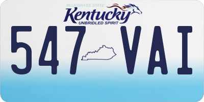 KY license plate 547VAI