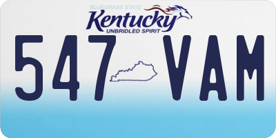 KY license plate 547VAM