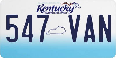 KY license plate 547VAN