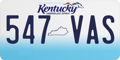 KY license plate 547VAS