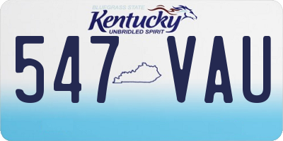 KY license plate 547VAU