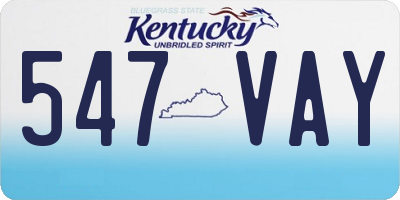 KY license plate 547VAY