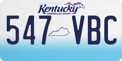 KY license plate 547VBC