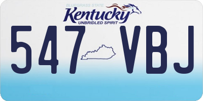 KY license plate 547VBJ