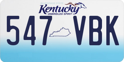KY license plate 547VBK