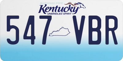 KY license plate 547VBR
