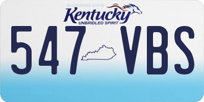 KY license plate 547VBS