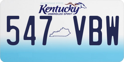 KY license plate 547VBW