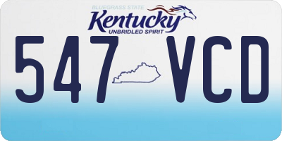 KY license plate 547VCD