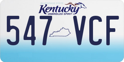 KY license plate 547VCF