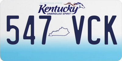 KY license plate 547VCK