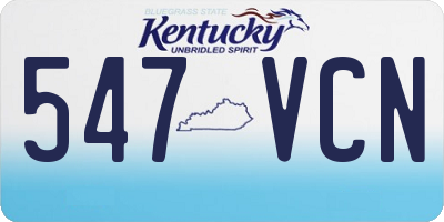 KY license plate 547VCN