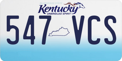 KY license plate 547VCS