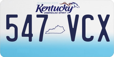 KY license plate 547VCX