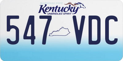 KY license plate 547VDC