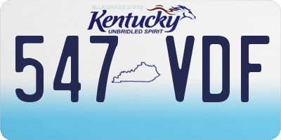 KY license plate 547VDF