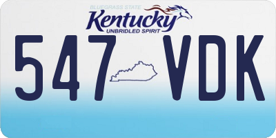 KY license plate 547VDK