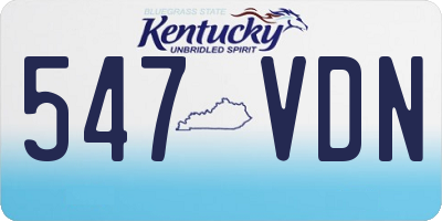 KY license plate 547VDN