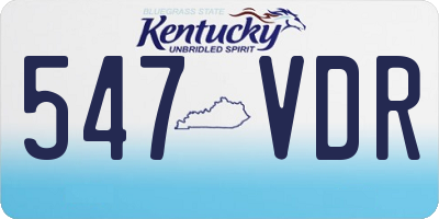 KY license plate 547VDR
