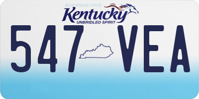 KY license plate 547VEA