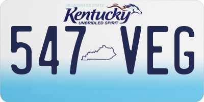 KY license plate 547VEG