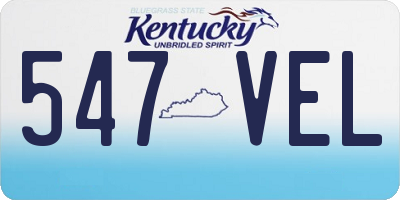 KY license plate 547VEL