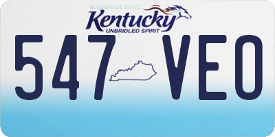 KY license plate 547VEO