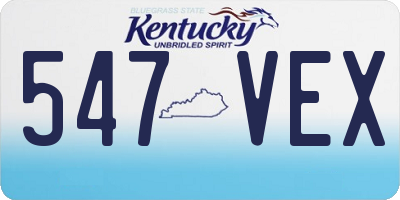 KY license plate 547VEX