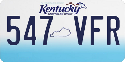 KY license plate 547VFR