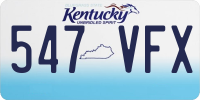 KY license plate 547VFX