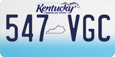 KY license plate 547VGC