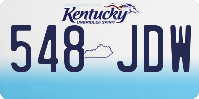 KY license plate 548JDW