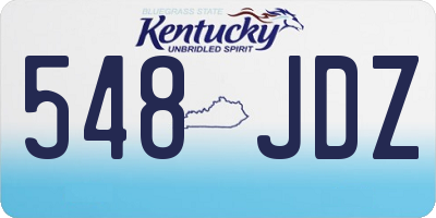 KY license plate 548JDZ
