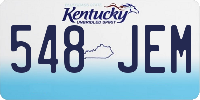KY license plate 548JEM