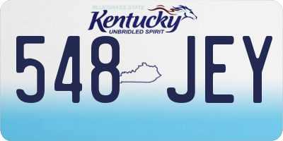 KY license plate 548JEY