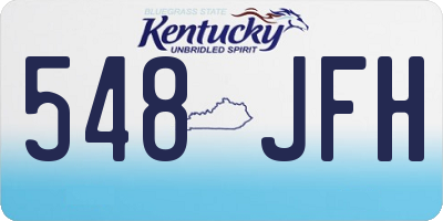 KY license plate 548JFH