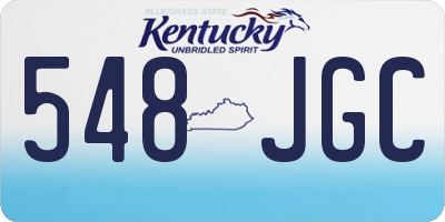 KY license plate 548JGC