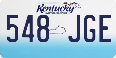 KY license plate 548JGE