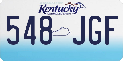 KY license plate 548JGF